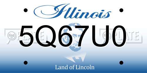 5Q67U0 Illinois License Plate
