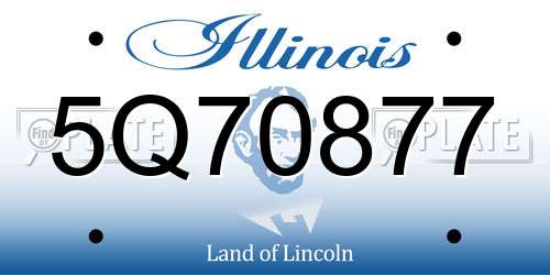 5Q70877 Illinois License Plate