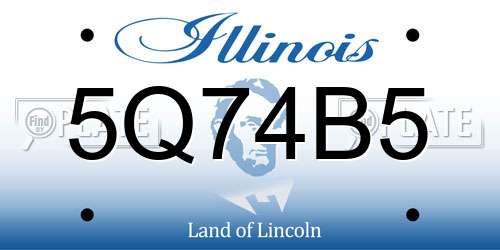 5Q74B5 Illinois License Plate