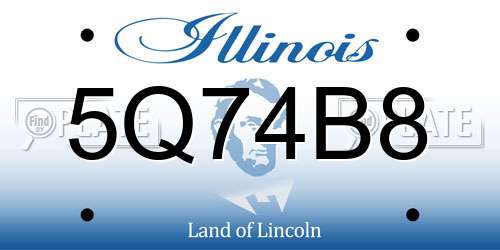 5Q74B8 Illinois License Plate