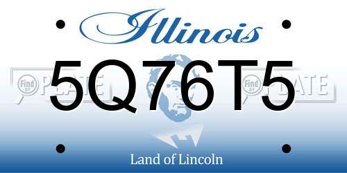 5Q76T5 Illinois License Plate