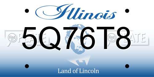 5Q76T8 Illinois License Plate