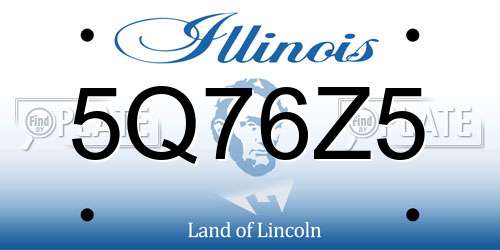 5Q76Z5 Illinois License Plate