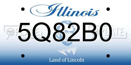 5Q82B0 Illinois License Plate
