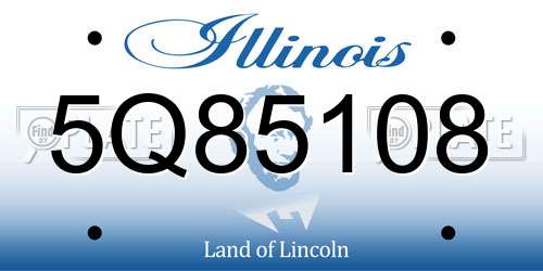 5Q85108 Illinois License Plate