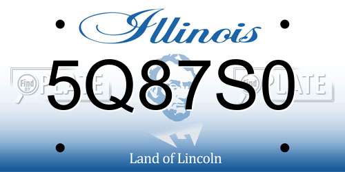 5Q87S0 Illinois License Plate