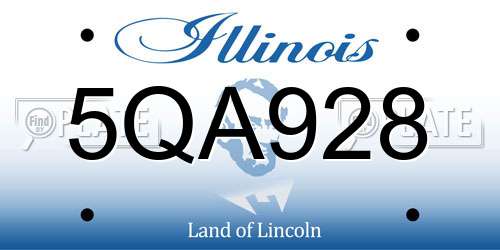 5QA928 Illinois License Plate
