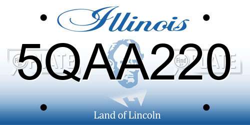 5QAA220 Illinois License Plate