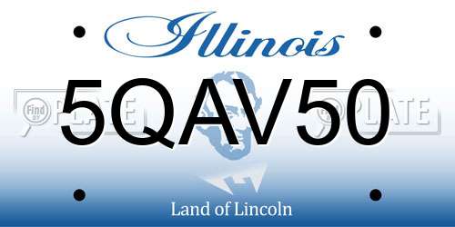 5QAV50 Illinois License Plate
