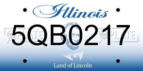 5QB0217 Illinois License Plate