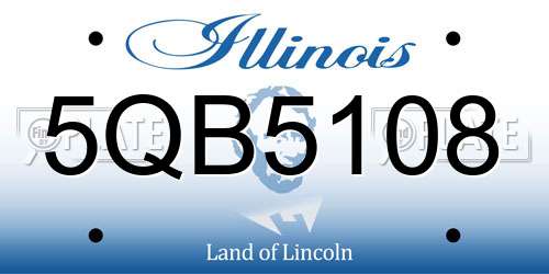 5QB5108 Illinois License Plate
