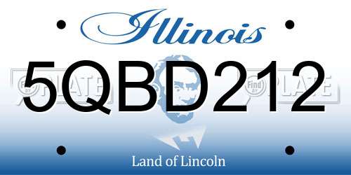 5QBD212 Illinois License Plate