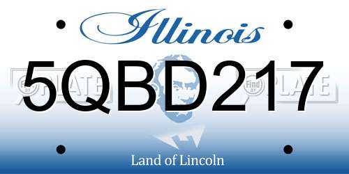 5QBD217 Illinois License Plate