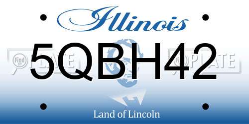 5QBH42 Illinois License Plate