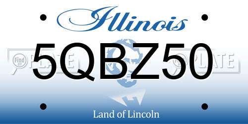 5QBZ50 Illinois License Plate