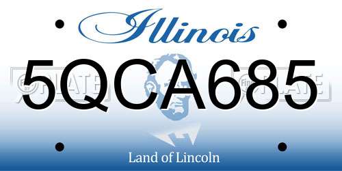 5QCA685 Illinois License Plate