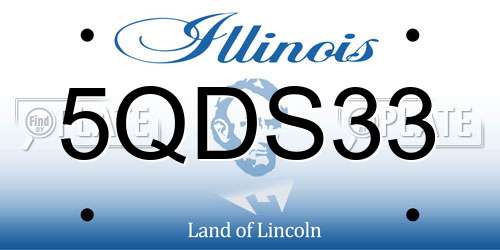 5QDS33 Illinois License Plate