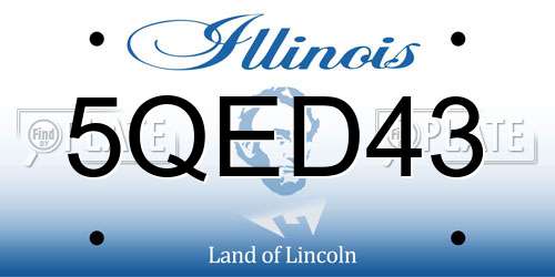 5QED43 Illinois License Plate