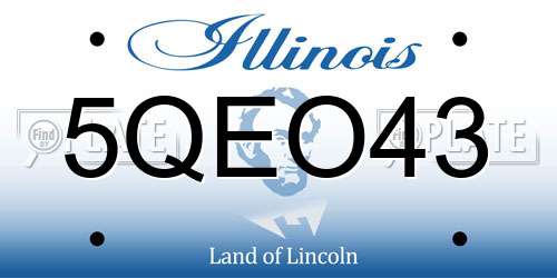 5QEO43 Illinois License Plate