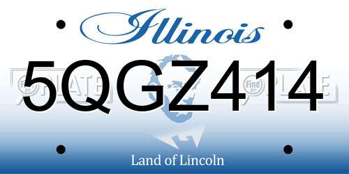 5QGZ414 Illinois License Plate