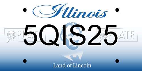 5QIS25 Illinois License Plate