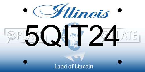 5QIT24 Illinois License Plate
