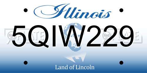5QIW229 Illinois License Plate