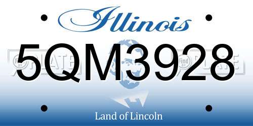 5QM3928 Illinois License Plate