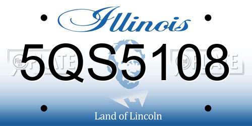 5QS5108 Illinois License Plate