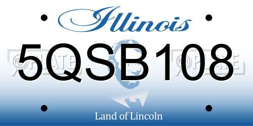 5QSB108 Illinois License Plate