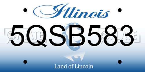 5QSB583 Illinois License Plate