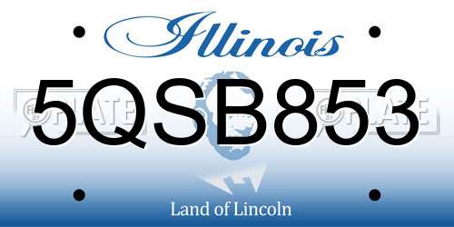 5QSB853 Illinois License Plate
