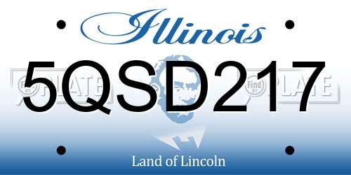 5QSD217 Illinois License Plate
