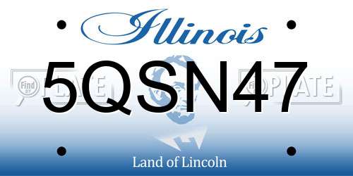 5QSN47 Illinois License Plate