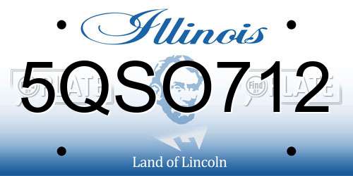5QSO712 Illinois License Plate
