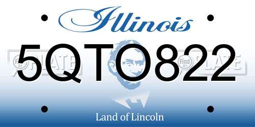 5QTO822 Illinois License Plate