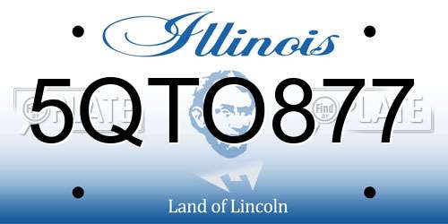 5QTO877 Illinois License Plate