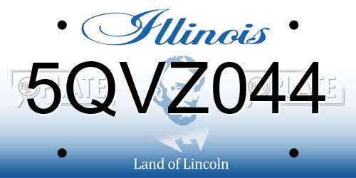 5QVZ044 Illinois License Plate