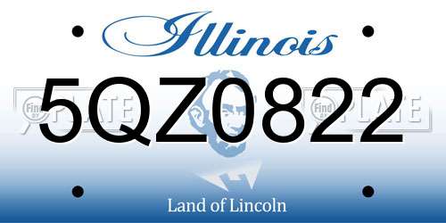 5QZ0822 Illinois License Plate
