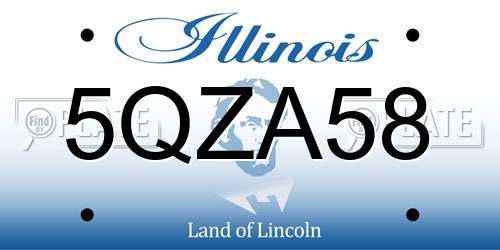 5QZA58 Illinois License Plate