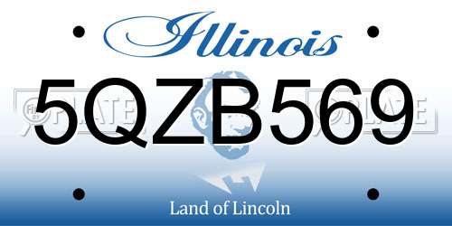 5QZB569 Illinois License Plate