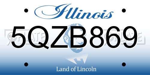 5QZB869 Illinois License Plate