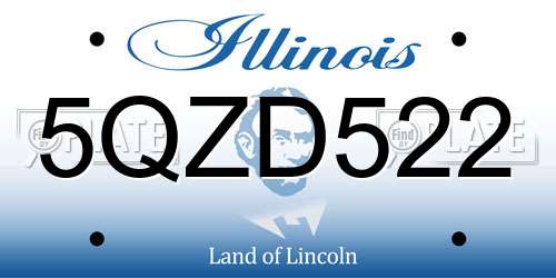 5QZD522 Illinois License Plate