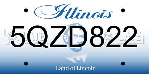5QZD822 Illinois License Plate