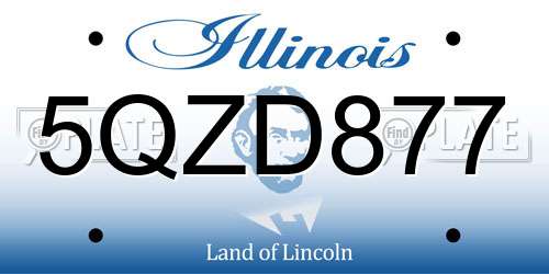 5QZD877 Illinois License Plate