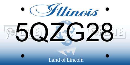 5QZG28 Illinois License Plate