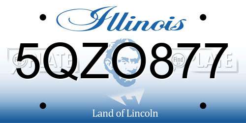 5QZO877 Illinois License Plate