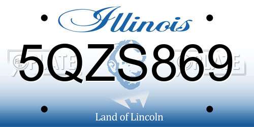 5QZS869 Illinois License Plate