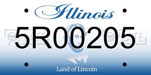 5R00205 Illinois License Plate