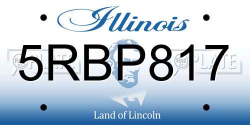 5RBP817 Illinois License Plate